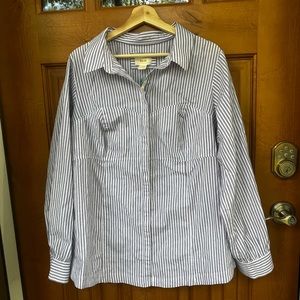 Anthropologie button down with corset seaming NWT